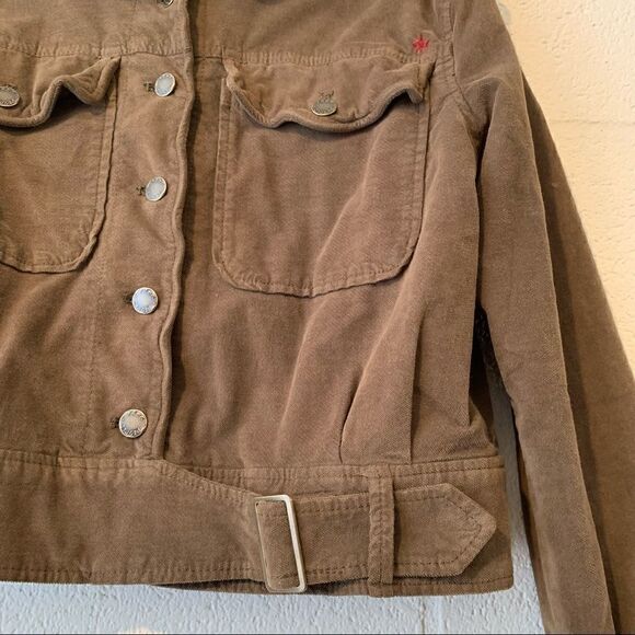NWT Free People Army Green Velour Jacket Large - Picture 5 of 6